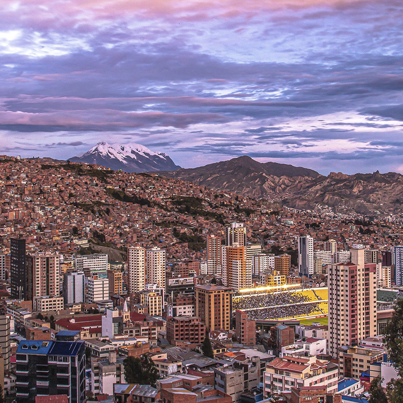 La Paz city sunset